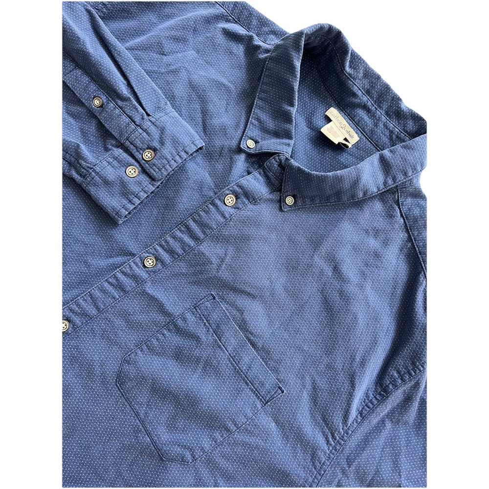 Carbon 2 Cobalt Shirt Mens XXLT Blue Dotted Button Up Heavy Long Sleeve Career